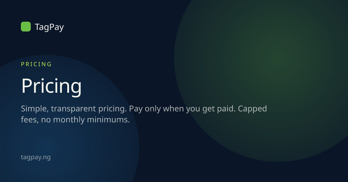 Pricing — TagPay